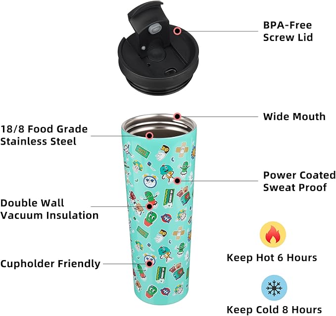 BJPKPK 30 oz Coffee Tumbler with Straw, Insulated Stainless Steel Cup | Double Wall Vacuum, Leak Proof Lid, Keeps Hot/Cold/Iced, BPA Free, Travel & Outdoor, Spring Party-Green