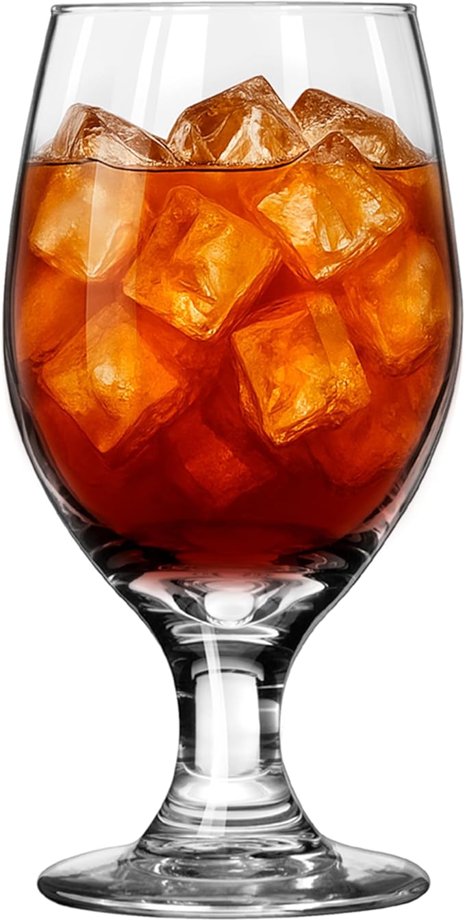 Libbey 14 Oz Perception Banquet Goblet Glasses, Elegant Iced Tea Stemware Glasses, Versatile Goblets Glassware Set of 12 for Cocktails, Wines and More