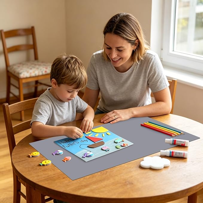 Extra Large Silicone Mats for Kitchen Counter, 27.6'' x16'' Silicone Placemats for Kids, Nonstick Nonskid Silicone Mat for Baking Crafts, Waterproof Heat Resistant Mat Coffee Mat, Dark Gray, 1Pcs