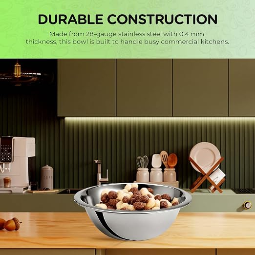 OCS Parts 0.75 Quart Stainless Steel Mixing Bowl | 7-Inch | Professional Grade Flat Base Mixing Bowls for Home and Commercial Kitchens | Dishwasher Safe