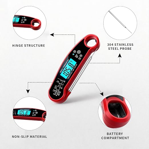 X&E Meat Thermometer Digital – Instant Read Food Thermometer for Cooking & Grilling – Professional Kitchen for Men, Dad & Mom