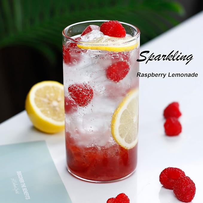 LUXU Drinking Glasses 19 oz, 4 pcThin Highball Glass,Clear Tall Beer Glass | Lead-Free Glassware,Clear Everyday Drinkware,Water Glasses,Mojito Glass Cups,Bar Glassware,and Mixed Drink Cocktail Glass Set