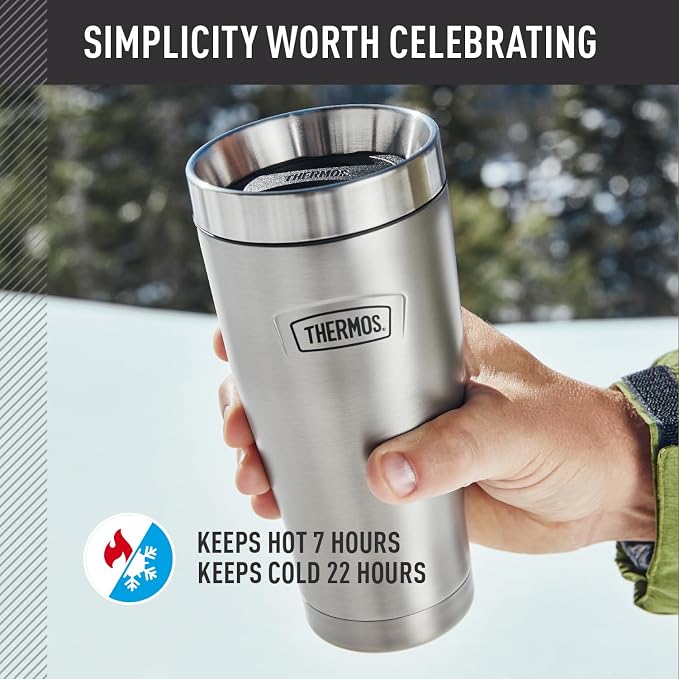THERMOS ICON SERIES, Stainless Steel Tumbler, Matte Stainless_Steel, 16 oz (Pack of 4)