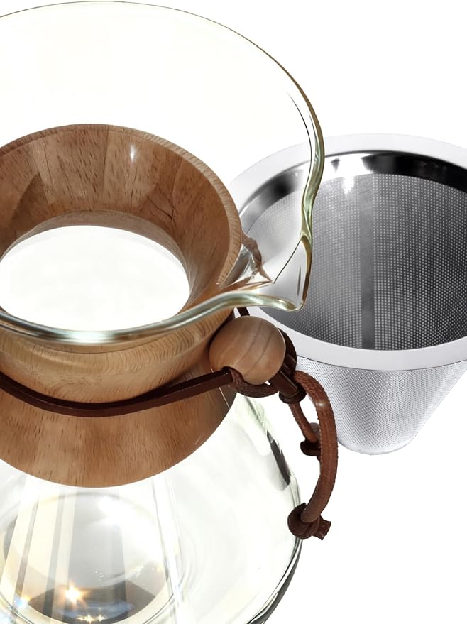 AGOGO Pour Over Coffee Maker Set, 28oz Slim Style, 304 Stainless Filter | Barista kit for home kitchen, Cafe, Camping & Office; 20oz-40oz Classic, Slim, Diamond styles; Includes brush & towel.