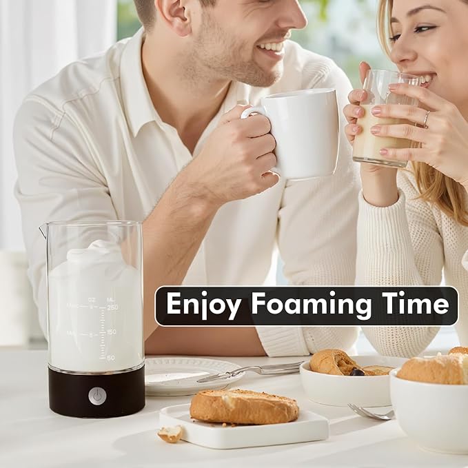 Milk Frother, 9oz Automatic Cold Foam Maker Coffee Fother Handheld-free, Milk Frother Cold Foam for Lattes,Cappuccinos,Macchiato(Black,Main1)