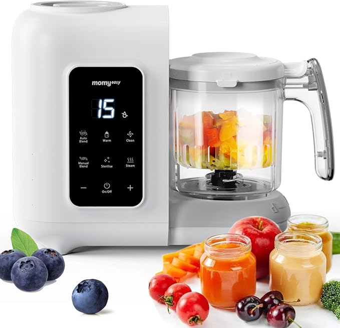MOMYEASY Baby Food Maker, Baby Food Processor with Steam & Grinding | Auto Cooking Self-Cleaning, 5 in 1 Baby Food Steamer and Puree Blender, Healthy Homemade Baby Puree, BPA-Free