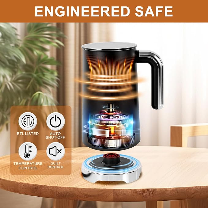 Milk Frother, Electric Milk Frother and Steamer 400W | Automatic Warm and Cold Foam Maker and Milk Warmer 4 in 1 with 2 Whisk for Latte, Cappuccino, Macchiato, Hot Chocolate Coffee