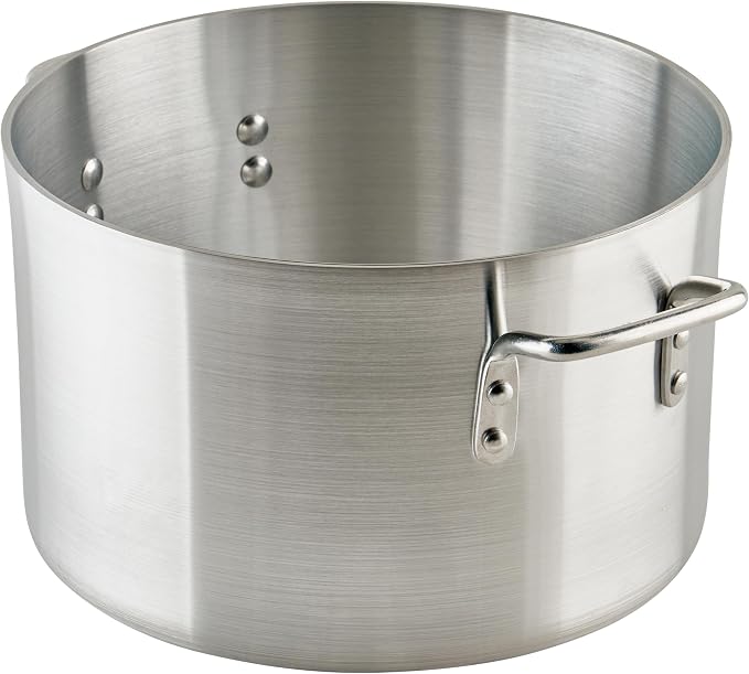 Winco 14 qt Elemental Aluminum Sauce Pot | Efficient heat distribution, Great for Sauces, Soups, Stocks and Batch Cooking