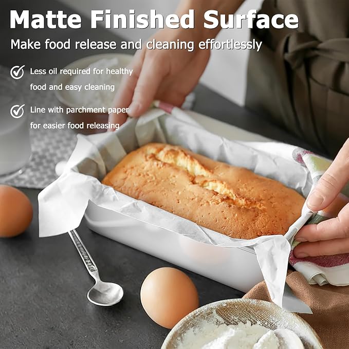 TeamFar Loaf Pans for Baking, 9 x 5 Inch Stainless Steel Loaf Bread Pans | Bread Pans Tins for Homemade Bread/Brownies, Healthy & Sturdy, Oven & Dishwasher Safe - Set of 10