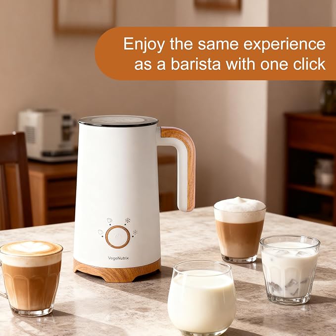 Milk Frother, Electric Milk Frother and Steamer 400W | Automatic Warm and Cold Foam Maker and Milk Warmer 4 in 1 with 2 Whisk for Latte, Cappuccino, Macchiato, Hot Chocolate Coffee