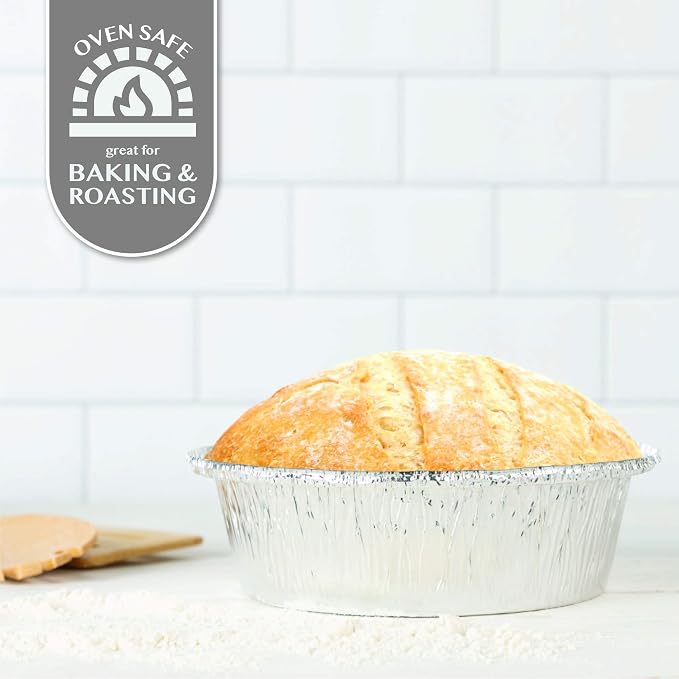 PLASTICPRO 6'' Inch Round Tin Foil Cake Pans Disposable Pack of 50
