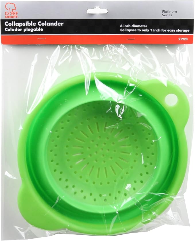 Chef Craft Select Silicone Plastic Colander, 8 inch, Color May Vary