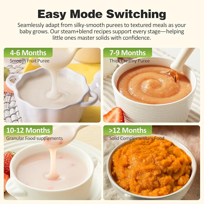 Baby Food Maker Pro Steamer Blender: 4 in 1 Auto Steam Blend and Puree Maker with Self-Clean for Healthy Baby and Toddler Meal Prep - BPA-Free