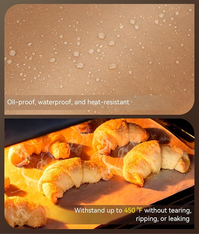 200 Pcs Parchment Paper Sheets, Unbleached Baking Parchment Sheets for Baking, 12x16 Inch Non-Stick Pre-cut Baking Paper Liners for Oven, Airfryer, Steam - Fit for Half Sheet Pans