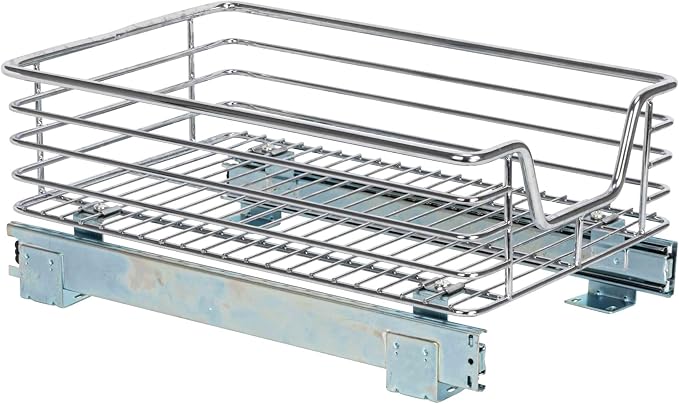Household Essentials Chrome-Plated Steel Under-Cabinet Pull-Out Organizer