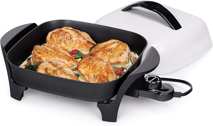 Presto 06620 11-Inch Electric Skillet,Black/White (Pack of 3)
