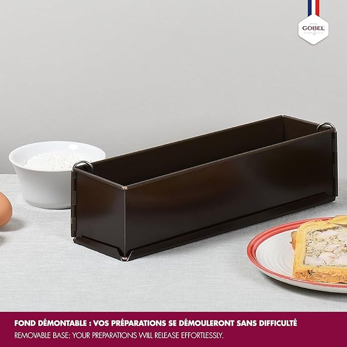 Gobel Loaf Pan/Pate Mold – Non-Stick – Removable Bottom – Professional Terrine Pan – 15 3/4" x 3 1/8"
