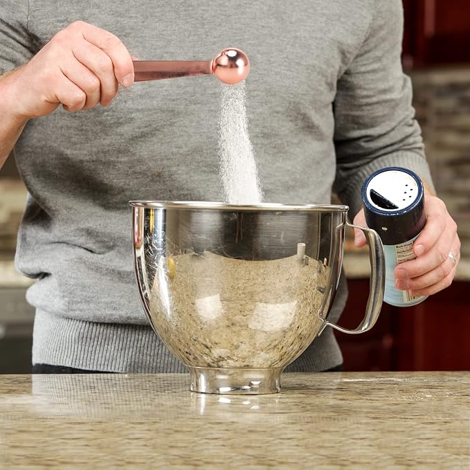 Measuring Spoon Set of 6, Heavy Duty Stainless Steel, Rose Gold | Tablespoons Teaspoons Measuring Spoons, For Measuring Dry or Liquid Ingredients Spice, For Kitchen Baking Cooking