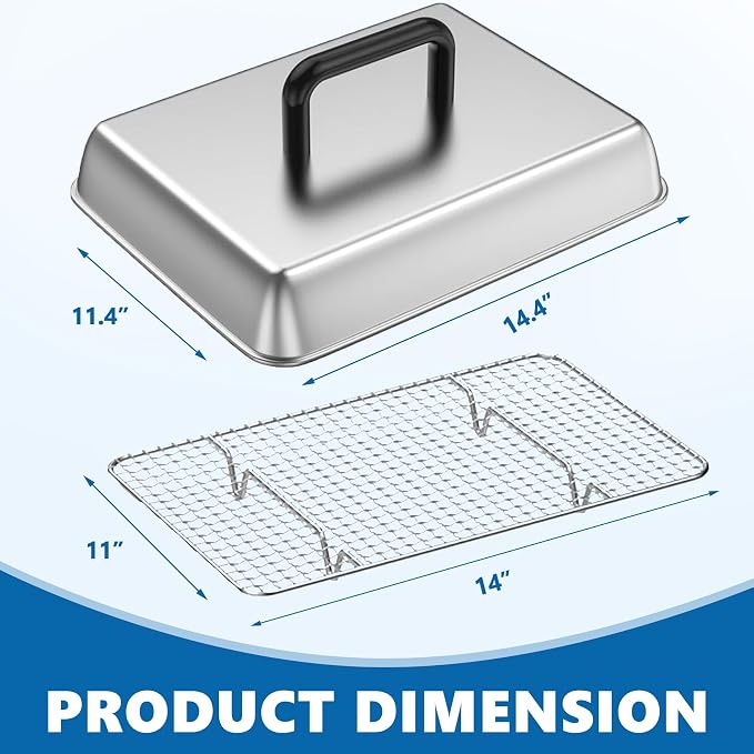 Melting Dome&Cooling Rack for Blasckstone Basting Cover Griddle Accessories | 14" Cheese Melting Dome & Baking Rack for Blackstone and Most Flat Top Griddle Cooking Easy to Clean Oven & Dishwasher Safe