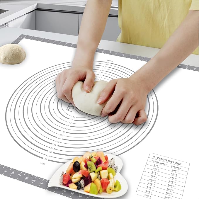 Pastry Dough Mat Silicone Baking Mats for Rolling Out Dough,Kneading Sheet,Silicone Sheet for Kitchen Counter grey, 24 * 32in