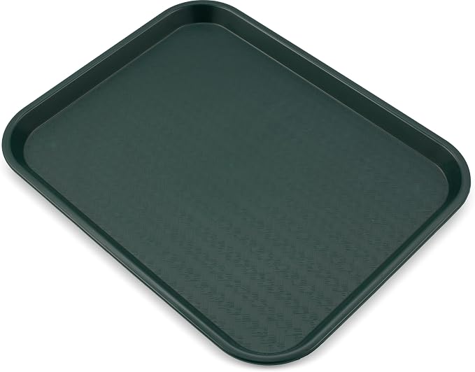 Carlisle FoodService Products Cafe Fast Food Cafeteria Tray with Patterned Surface for Cafeterias, Fast Food, And Dining Room, Plastic, 17.87 X 14 X 0.98 Inches, Forest Green