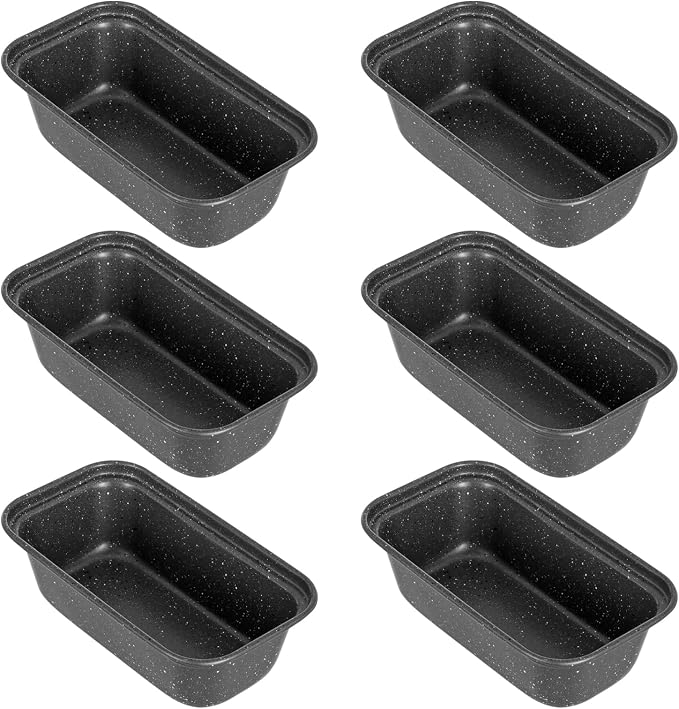Walooza Mini Loaf Pan, 6x3 Inch Nonstick Bread Pans for Baking, Oven & Air Fryer Safe Small Banana Bread & Meatloaf Pan, Carbon Steel Baking Tins for Homemade Bread (Mini Loaf Pan(6-pack))