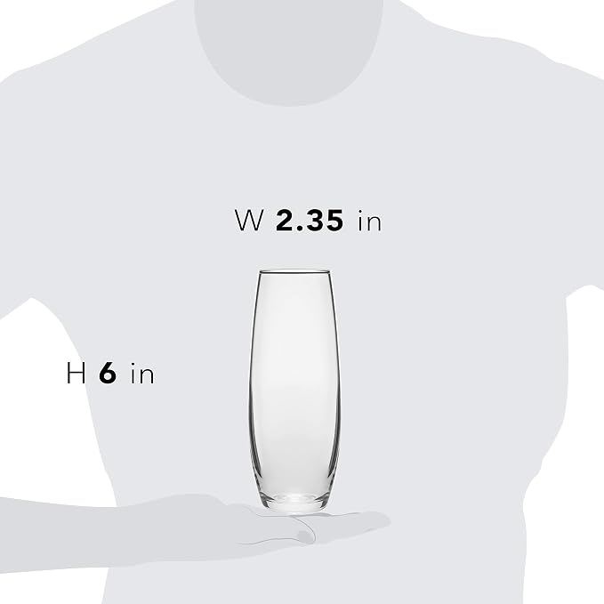 Libbey Stemless Flute Glasses, 9.6-ounce, Set of 6