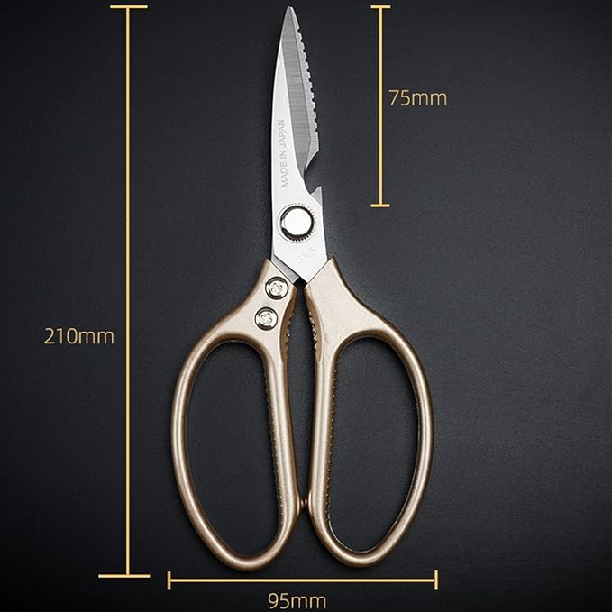 Sharp Kitchen Scissors Aluminum Alloy Handle Stainless Steel Cooking Shears | Heavy Duty Stainless Steel Cooking Shears, Sharp Multi-Purpose Food Scissors for Cutting Chicken, Meat, Poultry, Seafood
