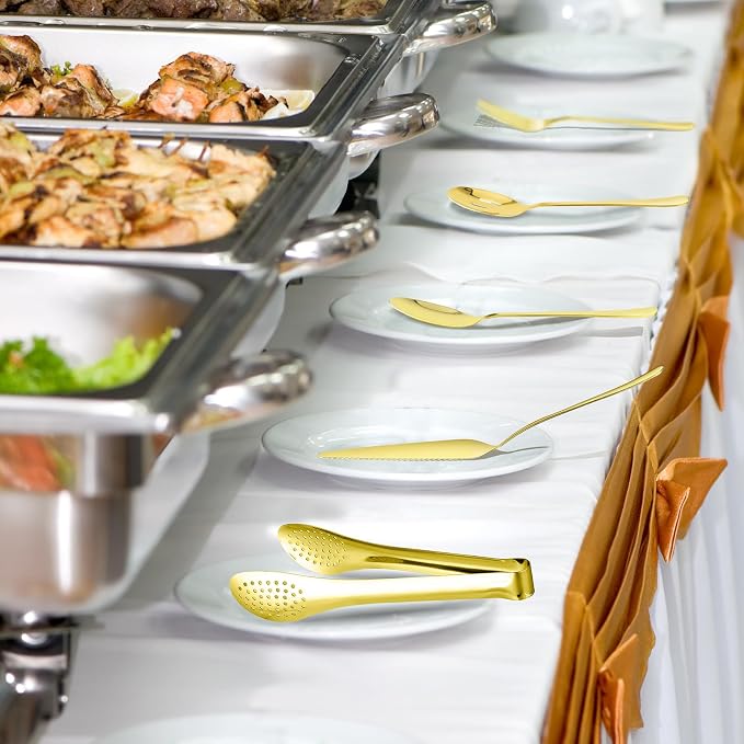 10 PCS 18/8 Gold Stainless Steel Serving Utensils Set