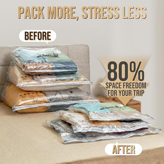 TAILI Vacuum Storage Bags with Rechargeable Pump, 12 Combo(5M+5L+2XL) | Vacuum Seal Bags for Clothing, Travel Compression Packing Bags for Luggage, Blankets, Comforters