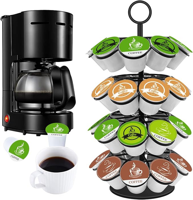 KIMIUP Coffee Pod Holder, K Cup Organizer Compatible with K-Cups(36 Pods) | Kitchen Detachable Coffee Pod Organizer for Countertop, Spins 360-Degrees