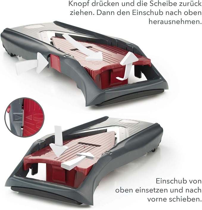 Börner Mandoline Slicer Vital (Profi Set) • Vegetable Slicer with Stainless Steel V-Blade & Dressing Function • 12 Cutting Styles • For Slices, Zoodles, Strips, & Dices in Various Thicknesses