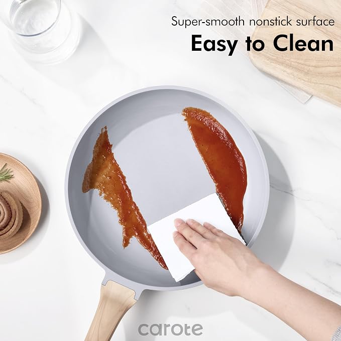 CAROTE 21pcs Ceramic Cookware Set, Pots and Pans Set | Non-Toxic Healthy Induction Cooking Set, Easy Clean, Fast & Even Heating, Fit All Stovetops, PFAS FREE