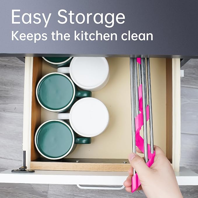 Tomorotec Triangle Roll Up Dish Drying Rack 304 Stainless Steel Rose | BPA-Free Food-Grade Silicone Edges Foldable Waterproof Rustproof Heavy-Duty Space Saver Heat Resistant to 550°F