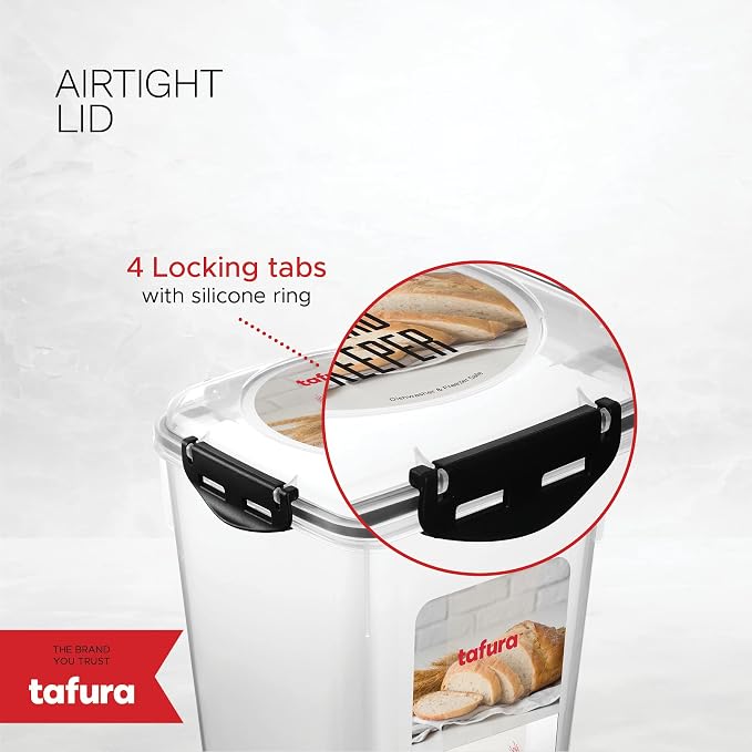 Tafura Bread Containers, 2 Pack, 5 L, Airtight BPA-Free Bread Boxes | Holds homemade loaves, store-bought bread, bagels, baguettes, and other baked favorites.