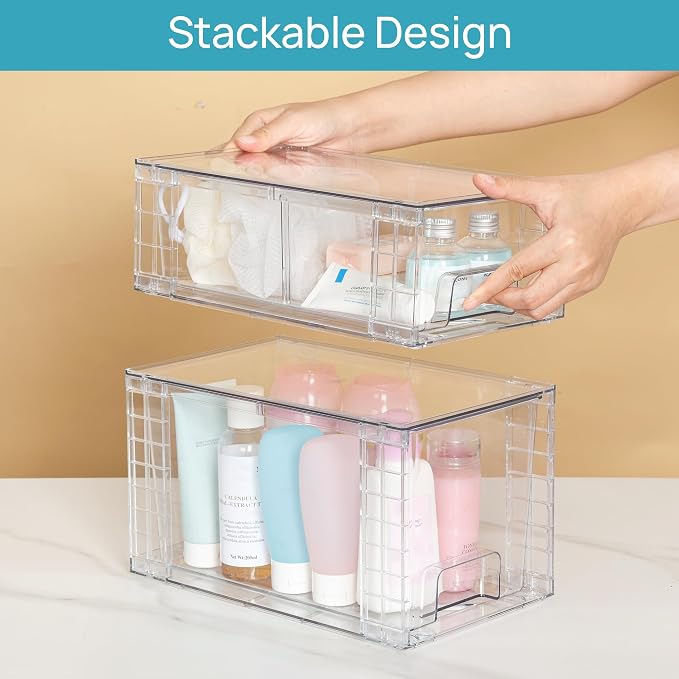 Vtopmart 8 Pack Clear Stackable Storage Drawers