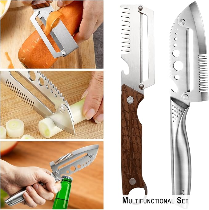 Multifunctional Vegetable Peeler, 7-in-1, Stainless Steel, Multi-Use Kitchen Tool (2)