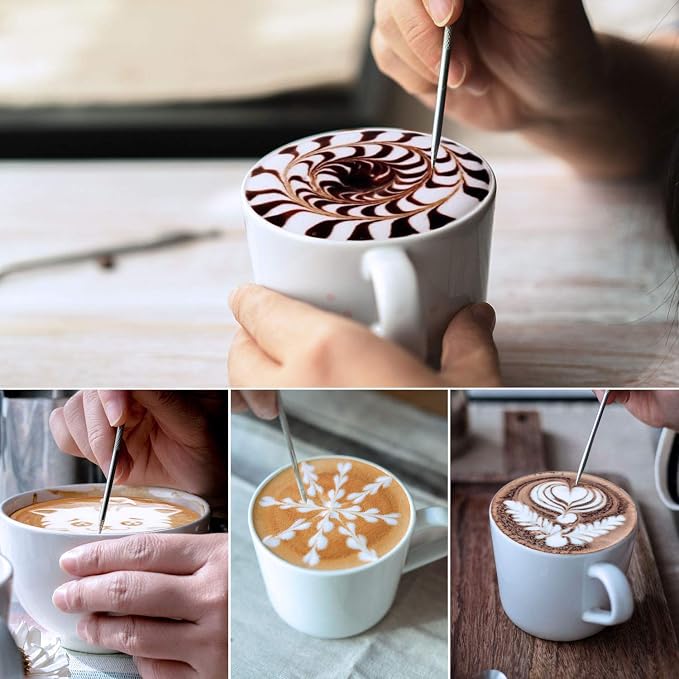 Milk Frothing Pitcher, 66oz Steaming Pitcher Stainless Steel Espresso Machine Accessories for Coffee Bar, Cappuccino Barista Tools Milk Jug Steamer Frother Cup with Decorating Latte Art Pen