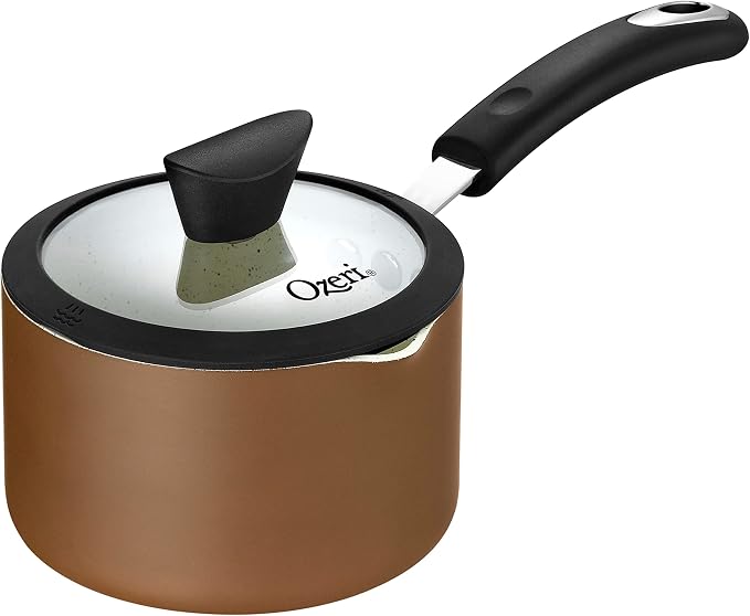 The All-In-One Stone Saucepan and Cooking Pot By Ozeri | Utilizes A Stone-derived Coating From Germany That Is 100% Free of APEO, GenX, PFBS, PFOS, PFOA, NMP and NEP