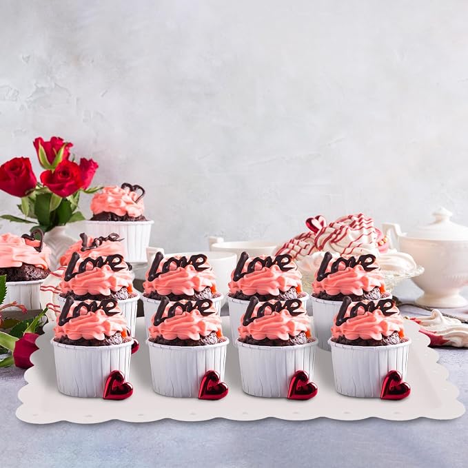 Food Tray, 12 Pack Serving Tray Serving Platter Cookies Dessert Plates,Disposable Plastic Serving Trays Rectangle Dessert Trays for Party, Wedding, Restaurant, 14.4" X 9.3" (White)
