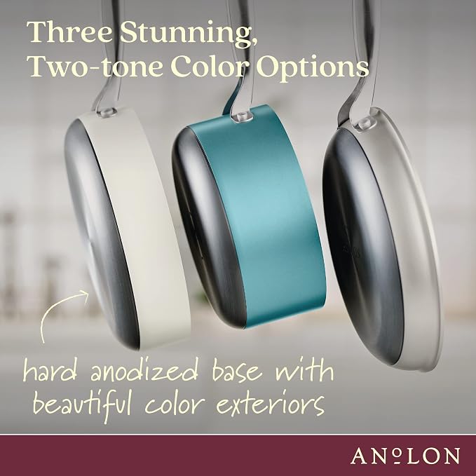 Anolon Achieve Hard Anodized Nonstick Saucepot with Lid, 4 Quart, Teal