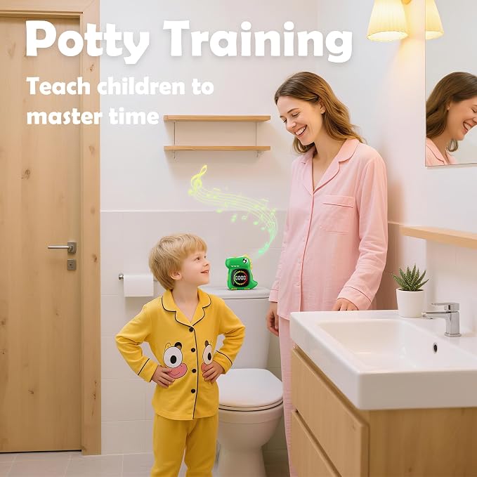 Visual Timer for Kids 99 Minute Digital Potty Training Timer for Homeschool | Dual sound; Dinosaur Look; Long Battery Life