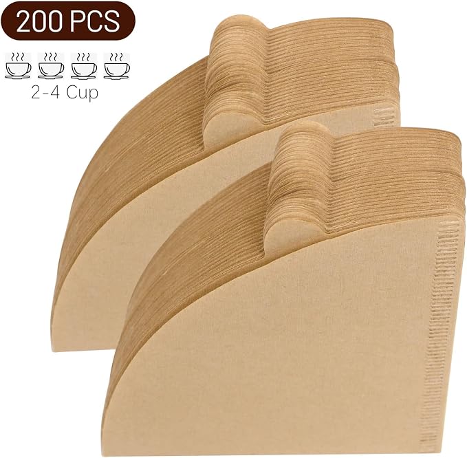 Clinuse Cone Coffee Filters #2, 600 Count Unbleached Size 02 Coffee Filter, Disposable Natural Paper Filters 2-4 Cup, 02 Cone Filters for Pour Over and Drip Coffee Maker