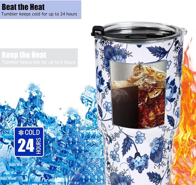 SYACOT 30oz Tumbler Double Wall Stainless Steel Vacuum Insulated Travel Mug with Splash-Proof Lid Metal Straw and Brush