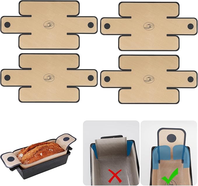 NiHome Silicone Bread Sling, Nonstick Reusable Loaf Pan Liner, Brown | Eco-Friendly Fits 9x5, 9.5x5, 10x5 Inch Bakeware, Dishwasher Safe, Clever Folded Corners Prevent Batter Leakage