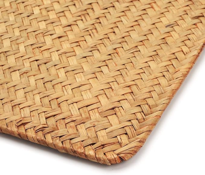 4 Pack Woven Placemats, Rectangular Rattan Place mats, Natural Seagrass Placemats, Farmhouse Wicker Table Mats for Dining Table