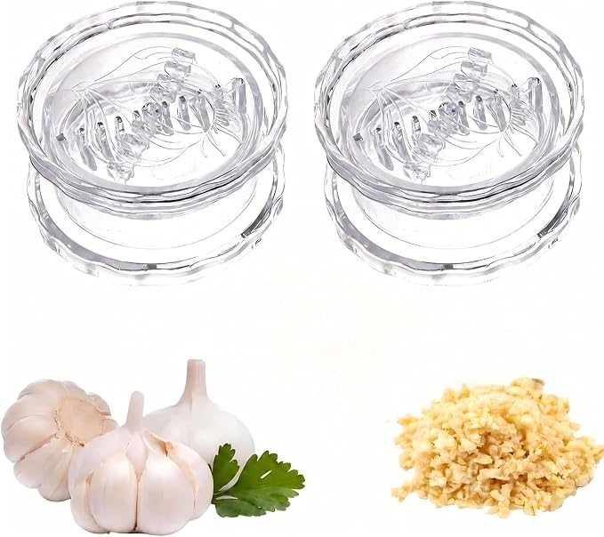2PCS Clear Manual Garlic Twister and Ginger Mincer Tool,multi-functional Mincer & Grinder for Garlicfor Garlic, Onion, Ginger