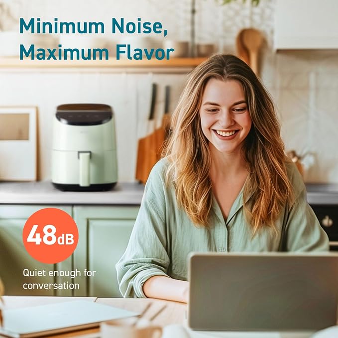 Cosori Lite 2.1 Qt Small Air Fryer, Ceramic Coating, 4-in-1, 97% less oil | Ideal for dorms, apartment, RVs, Quiet, Touch control, Air Fry, Bake, Roast, Reheat, Dishwasher-Safe Basket, Max 400℉