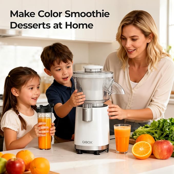 QIBOX Snow Cone Machine & Smoothie Blender 2 in 1, 700W Powerful Shaved Ice Machine Frozen Margarita Machine, Slushine Machine Maker with Stainless Steel Blade, Smoothie Recipe, for Home Kitchen Party