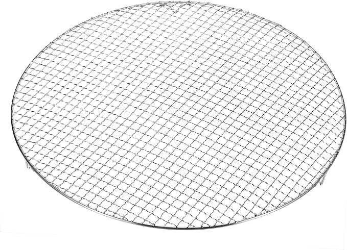 HARFINGTON Round Cooking Rack 19-inch Stainless Steel Cross Wire Barbecue Grill Net with 20mm Legs for Cooking Baking Steaming BBQ